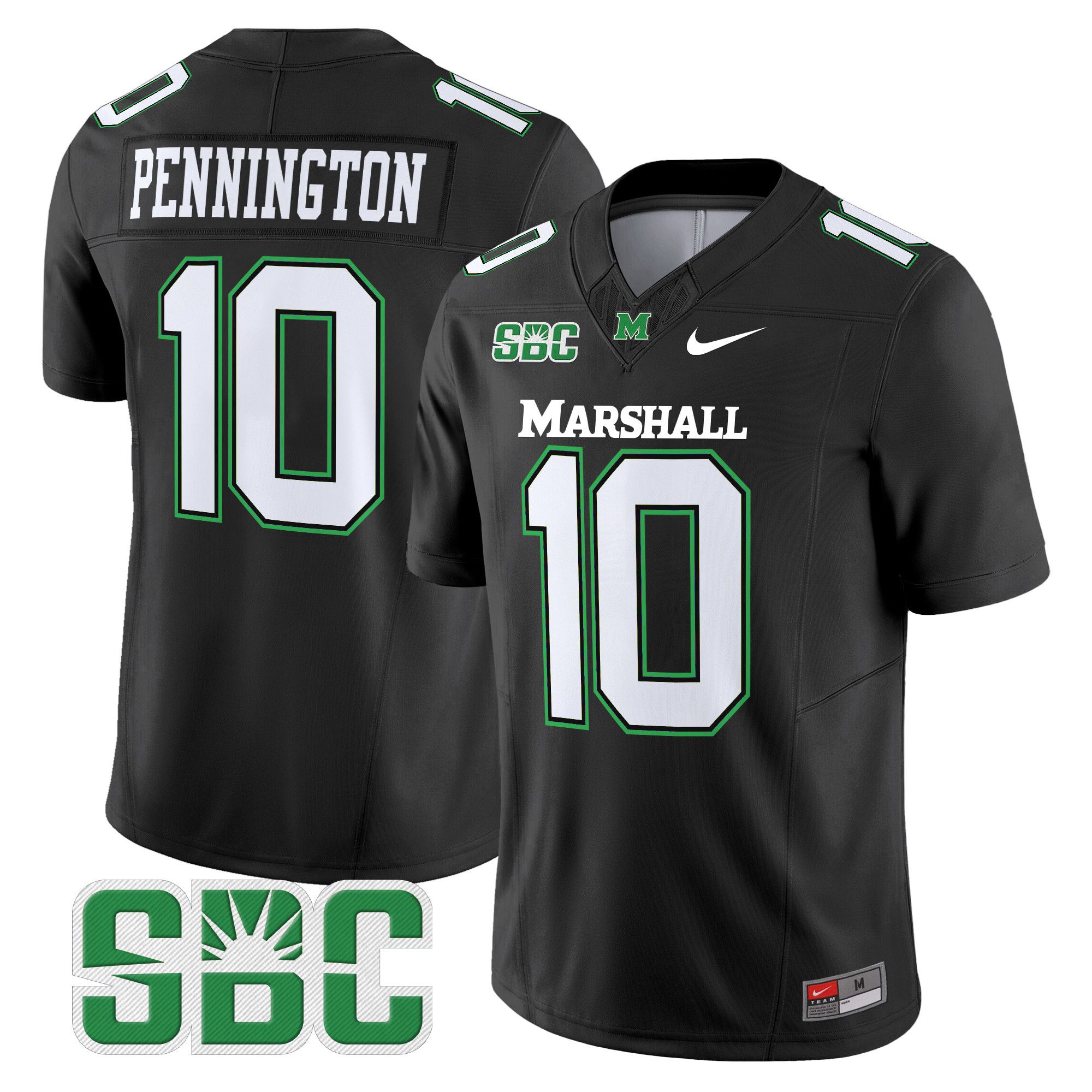 Men Marshall Thundering Herd #10 Pennington Black Nike 2024 Vapor Limited NCAA Jersey style 1->more ncaa teams->NCAA Jersey
